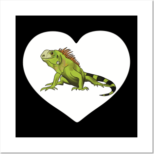 Iguana Heart for Iguana Lovers, White Posters and Art